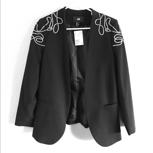 H&M Black Blazer with Silver Detail - Picture 1 of 4